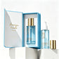 Custom Empty Blue 1oz 30ml 50ml 100ml Beard Hair Oil Serum Glass Pump Bottle With Package Box