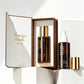100ml Luxury Beige Frosted Glass Cosmetic Pump Bottle Empty With Packaging Box