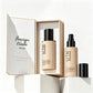 100ml Luxury Beige Frosted Glass Cosmetic Pump Bottle Empty With Packaging Box