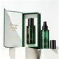 Custom Logo Thick Grass Green Glass Serum Bottles 100ml Empty Luxury Hair Oil Pump Bottle with Box