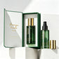 Custom Logo Thick Grass Green Glass Serum Bottles 100ml Empty Luxury Hair Oil Pump Bottle with Box