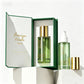 Custom Logo Thick Grass Green Glass Serum Bottles 100ml Empty Luxury Hair Oil Pump Bottle with Box