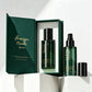 Custom Logo Thick Grass Green Glass Serum Bottles 100ml Empty Luxury Hair Oil Pump Bottle with Box
