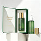 Custom Logo Thick Grass Green Glass Serum Bottles 100ml Empty Luxury Hair Oil Pump Bottle with Box