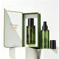 Custom Logo Thick Grass Green Glass Serum Bottles 100ml Empty Luxury Hair Oil Pump Bottle with Box
