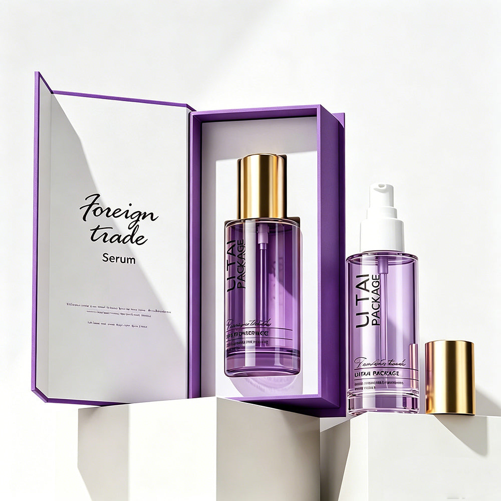 Empty Custom 30ml 100ml Frosted Glass Serum Pump Bottle With Magnetic Box