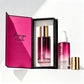 100ml Flat Shoulder Empty Burgundy Frosted Glass Pump Serum Bottles With Packaging Box