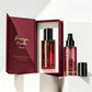 100ml Flat Shoulder Empty Burgundy Frosted Glass Pump Serum Bottles With Packaging Box