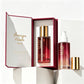 100ml Flat Shoulder Empty Burgundy Frosted Glass Pump Serum Bottles With Packaging Box