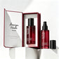 100ml Flat Shoulder Empty Burgundy Frosted Glass Pump Serum Bottles With Packaging Box