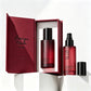 100ml Flat Shoulder Empty Burgundy Frosted Glass Pump Serum Bottles With Packaging Box