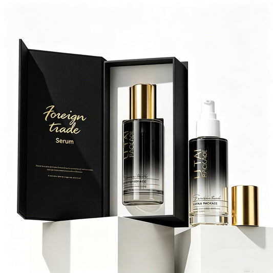 Empty Unique 50ml 100ml Cosmetic Serum Glass Pump Bottle for Hair Oil with Box and logo