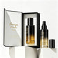 Empty Unique 50ml 100ml Cosmetic Serum Glass Pump Bottle for Hair Oil with Box and logo