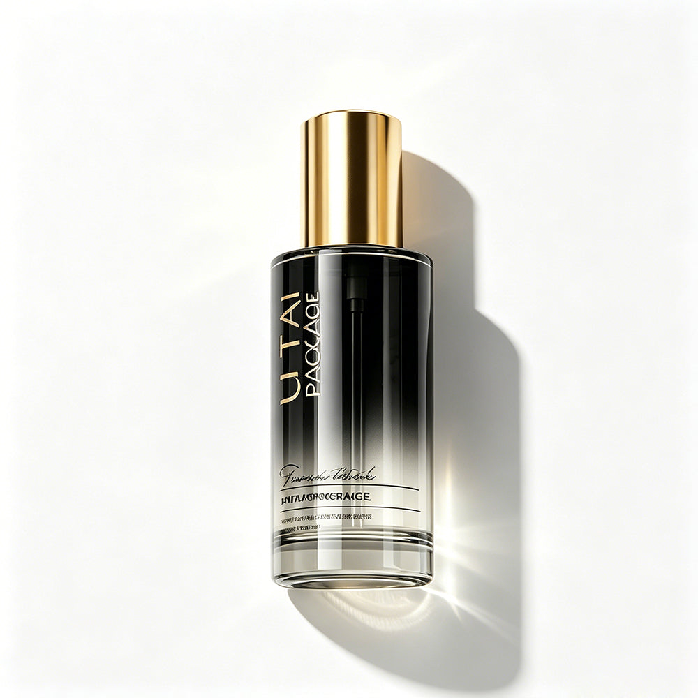 Empty Unique 50ml 100ml Cosmetic Serum Glass Pump Bottle for Hair Oil with Box and logo