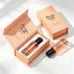 Custom 30ml 1oz Press Button Orange Empty Frosted Cosmetic Glass Face Serum Bottle With Box