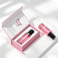 Custom 30ml 1oz Press Button Orange Empty Frosted Cosmetic Glass Face Serum Bottle With Box