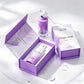 Custom 30ml 1oz Press Button Orange Empty Frosted Cosmetic Glass Face Serum Bottle With Box