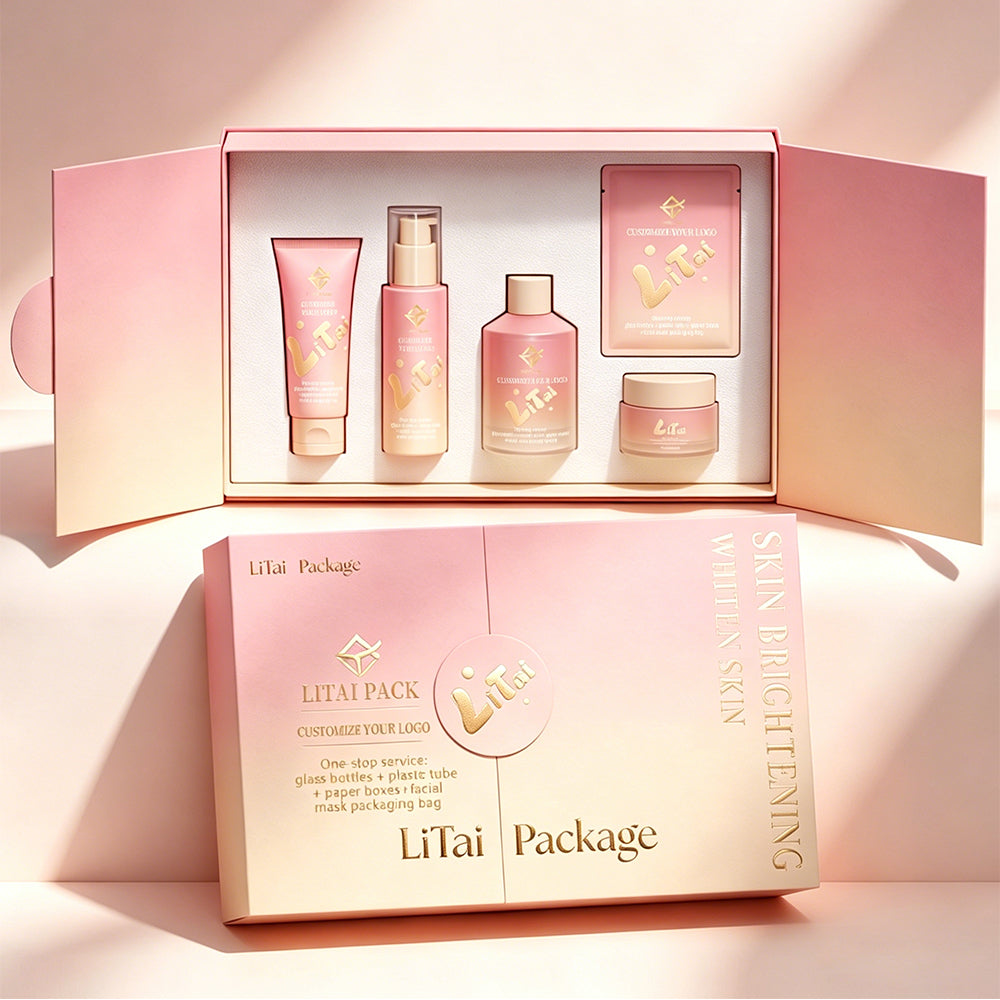 High-end Black Lace Pattern Cosmetic Gift Box Set Empty Professional Skin Care Packaging Solutions