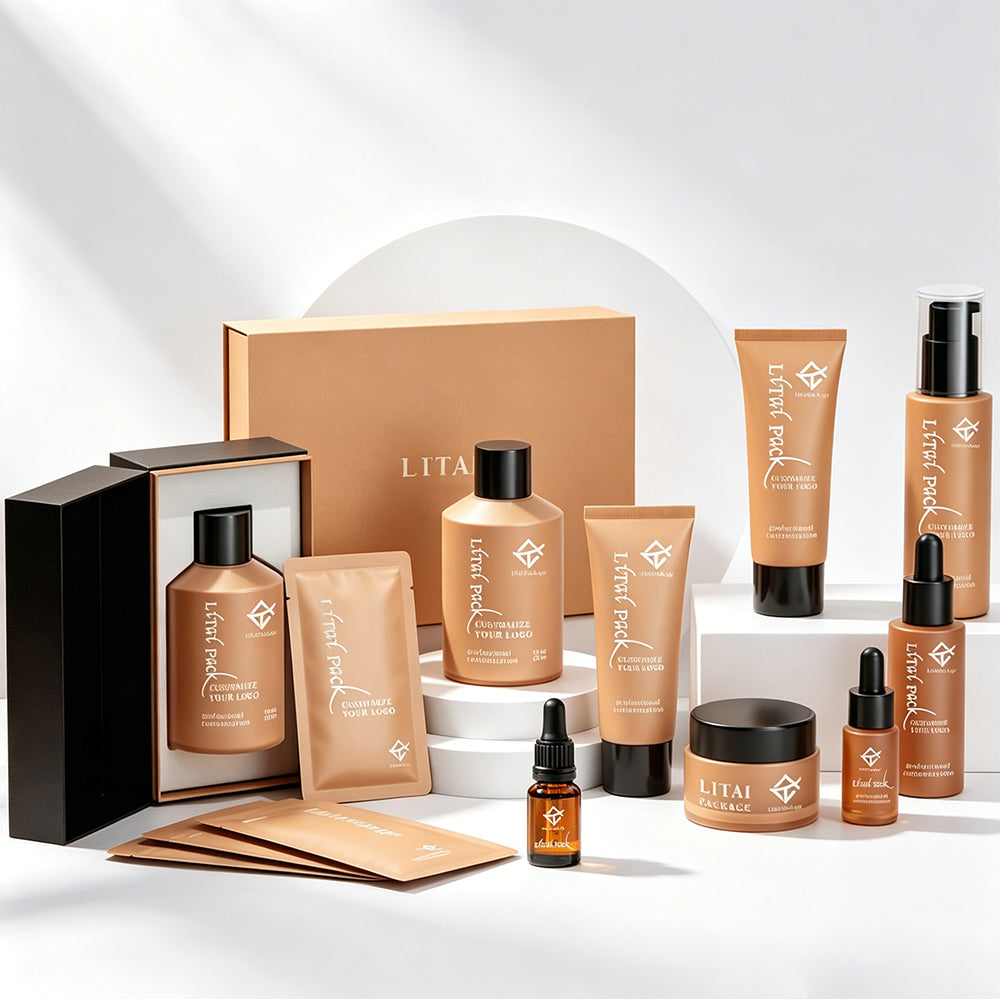 High-end Black Lace Pattern Cosmetic Gift Box Set Empty Professional Skin Care Packaging Solutions