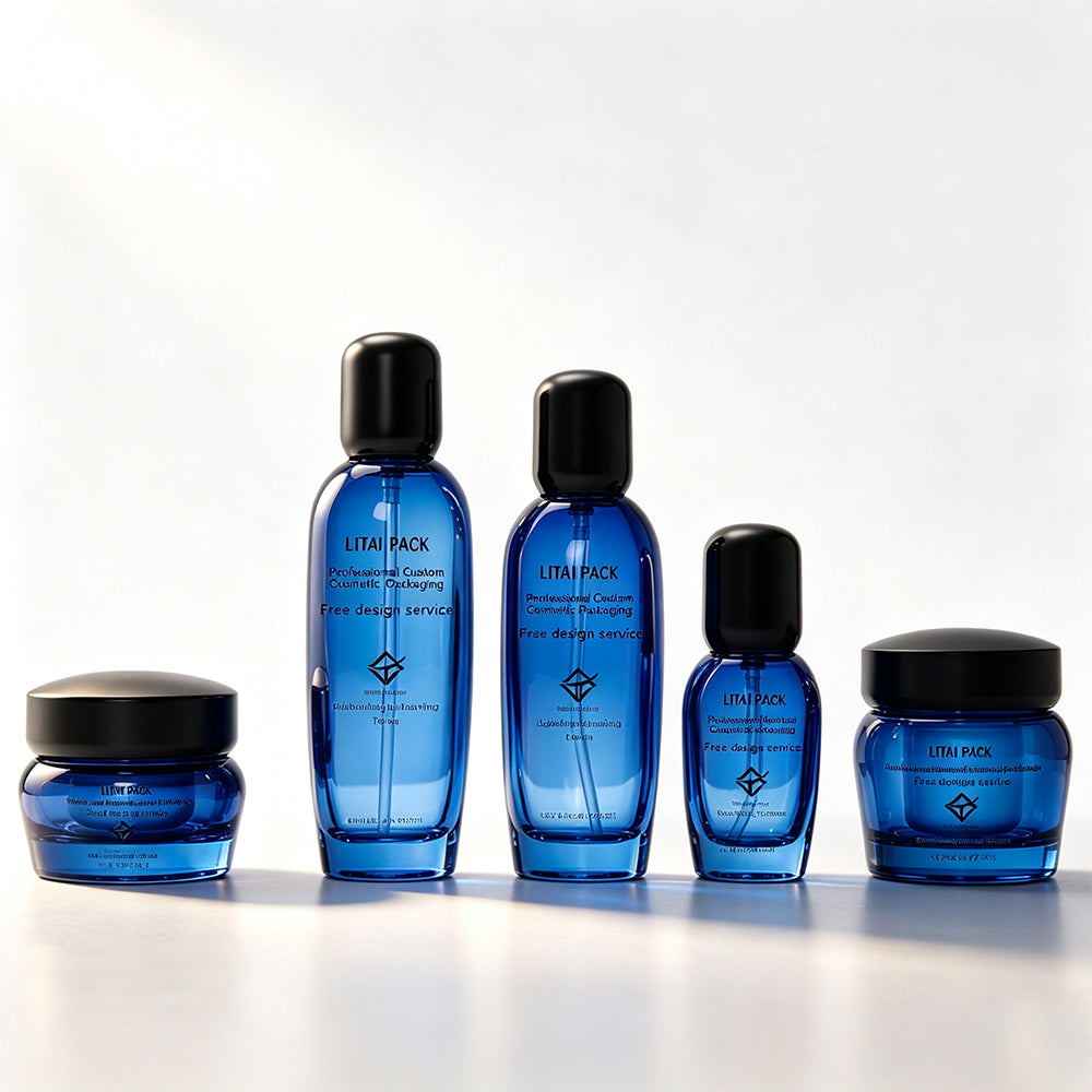 30g 50g 100g Luxury Double Wall Body Scrub Container Eye Cream Cosmetic Jar with Black Lids