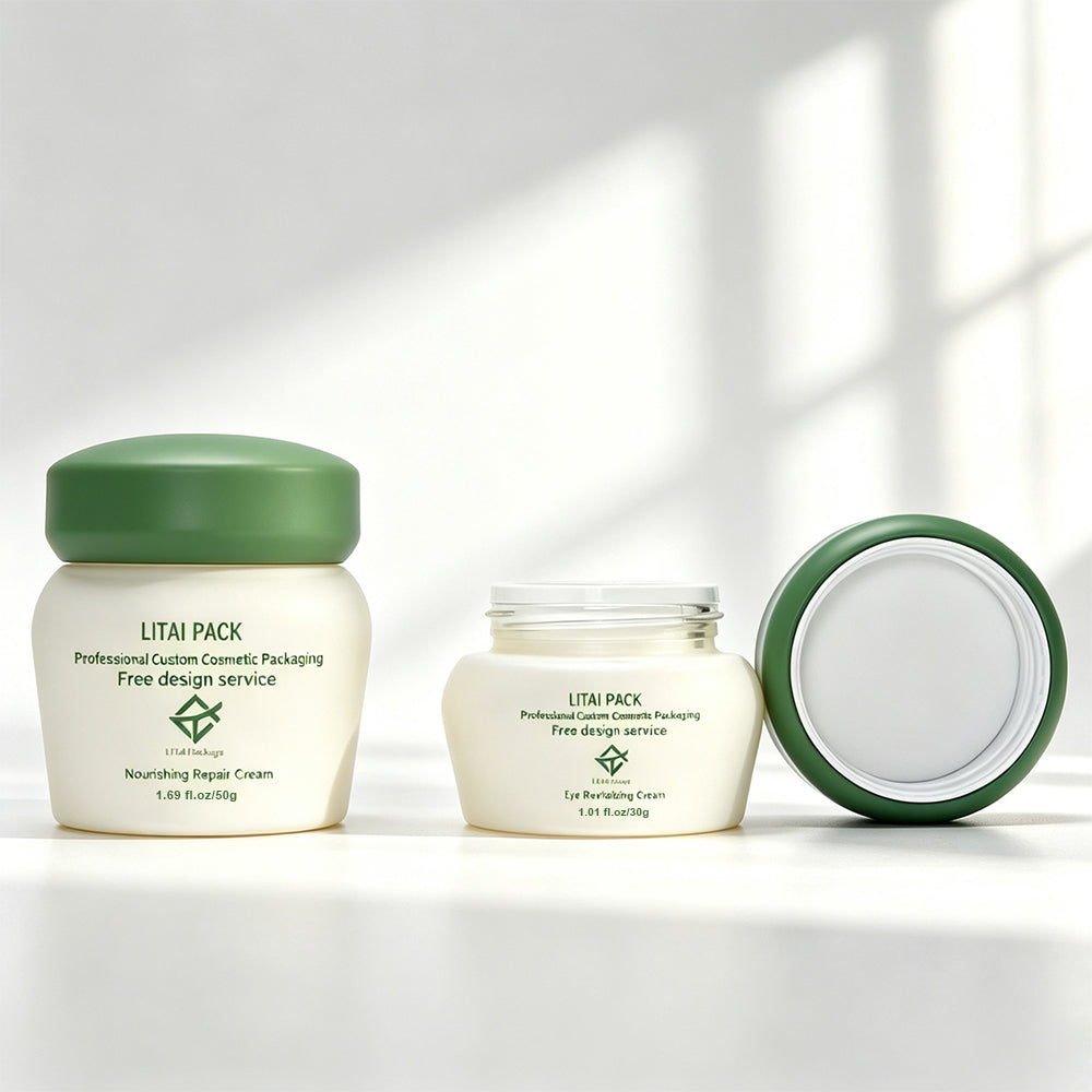 New Design Empty 30g 50g 100g Customizable Luxury Glass Jars for Face Skincare Moisture Cream