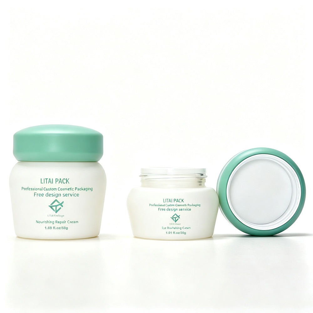 New Design Empty 30g 50g 100g Customizable Luxury Glass Jars for Face Skincare Moisture Cream
