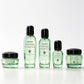 Empty Transparent Grass Green Glass Custom Lotion Glass Pump Bottle Face Cream Jar Set