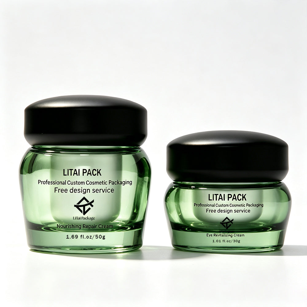 New Design Empty 30g 50g 100g Customizable Luxury Glass Jars for Face Skincare Moisture Cream