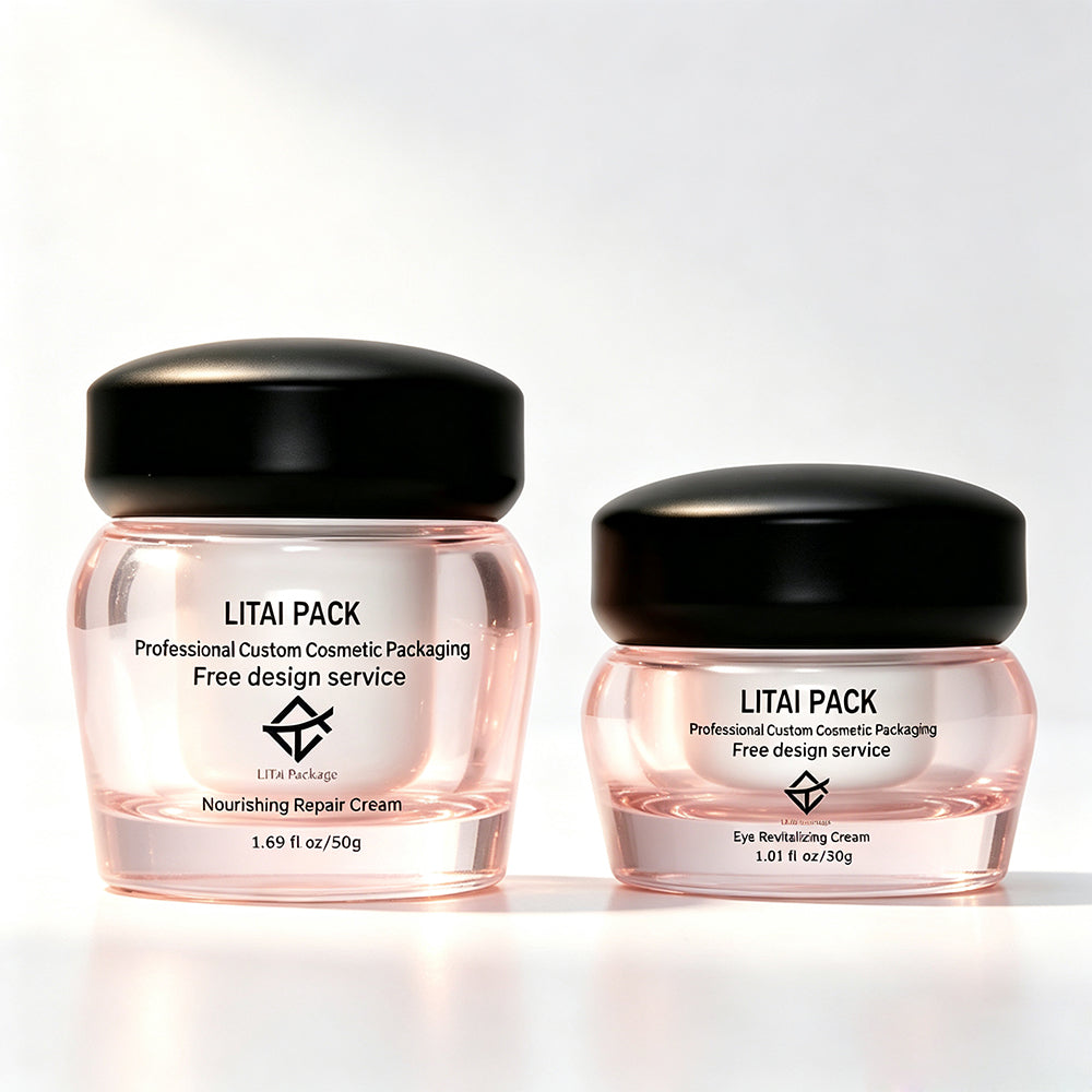 30g 50g 100g Empty Matte Clear Frosted Glass Cosmetics Cream Jar 40 100 ml Skincare Lotion Pump Glass Bottle Jar with Black Cap
