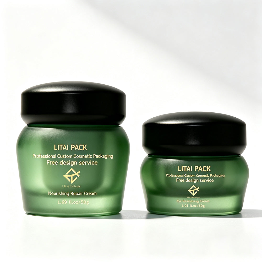 New Design Empty 30g 50g 100g Customizable Luxury Glass Jars for Face Skincare Moisture Cream