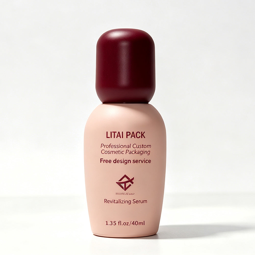 Luxury Frosted Clear Pink Glass Skincare Packaging Lotion Bottle With Golden Pump