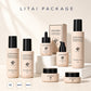 Customized Beige Cosmetic Skincare Packaging 30 100 ml Empty 1oz Cylinder Flat Shoulder Glass Dropper Serum Pump Bottle with Box