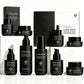 Matte Black Glass Pump Bottle and Dropper Bottle Set Empty for Brand Custom with Box