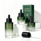 Empty 30ml 40ml 80ml Serum Oil Dropper Pump Bottle Luxury Flat Shoulder Frosted Green Gradient Custom With Box