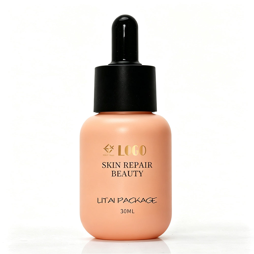 Luxury 30ml Round Matte Peach Glass Dropper Bottle Empty for Skin Care Serum & Essential Oil