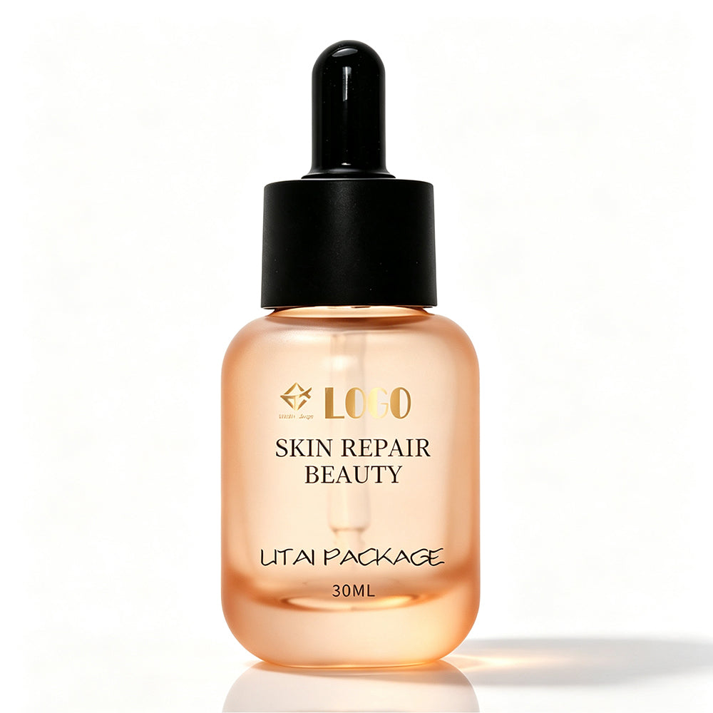 Luxury 30ml Round Matte Peach Glass Dropper Bottle Empty for Skin Care Serum & Essential Oil