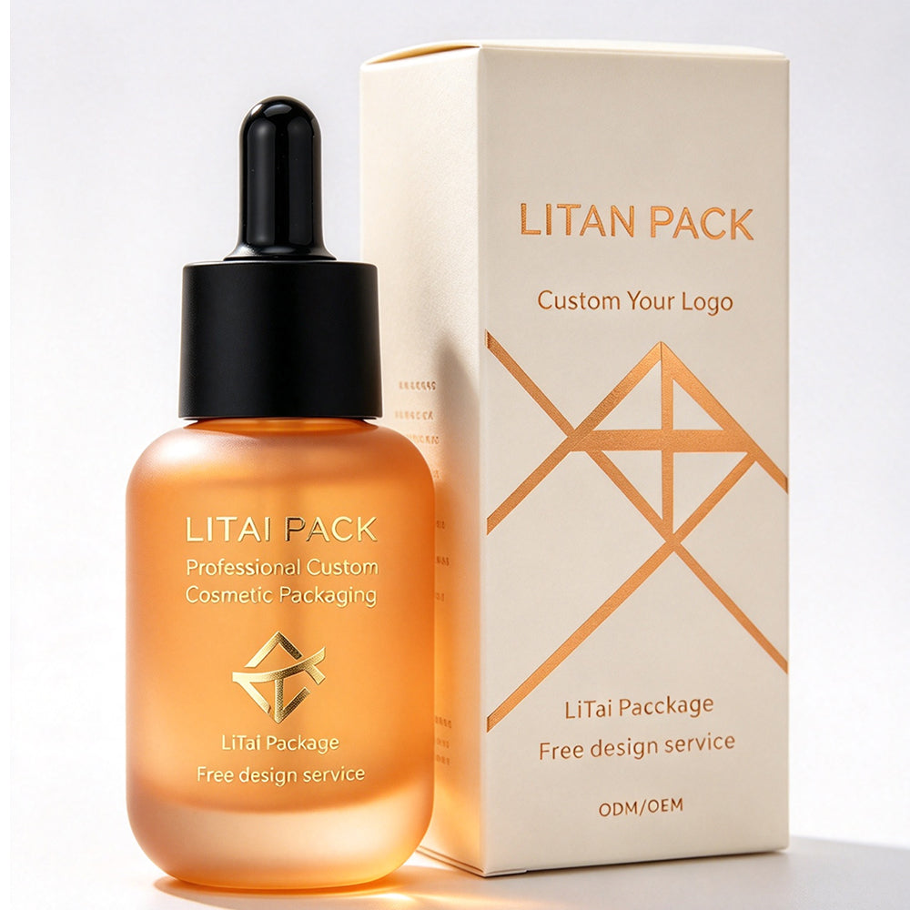 Luxury 30ml Round Matte Peach Glass Dropper Bottle Empty for Skin Care Serum & Essential Oil