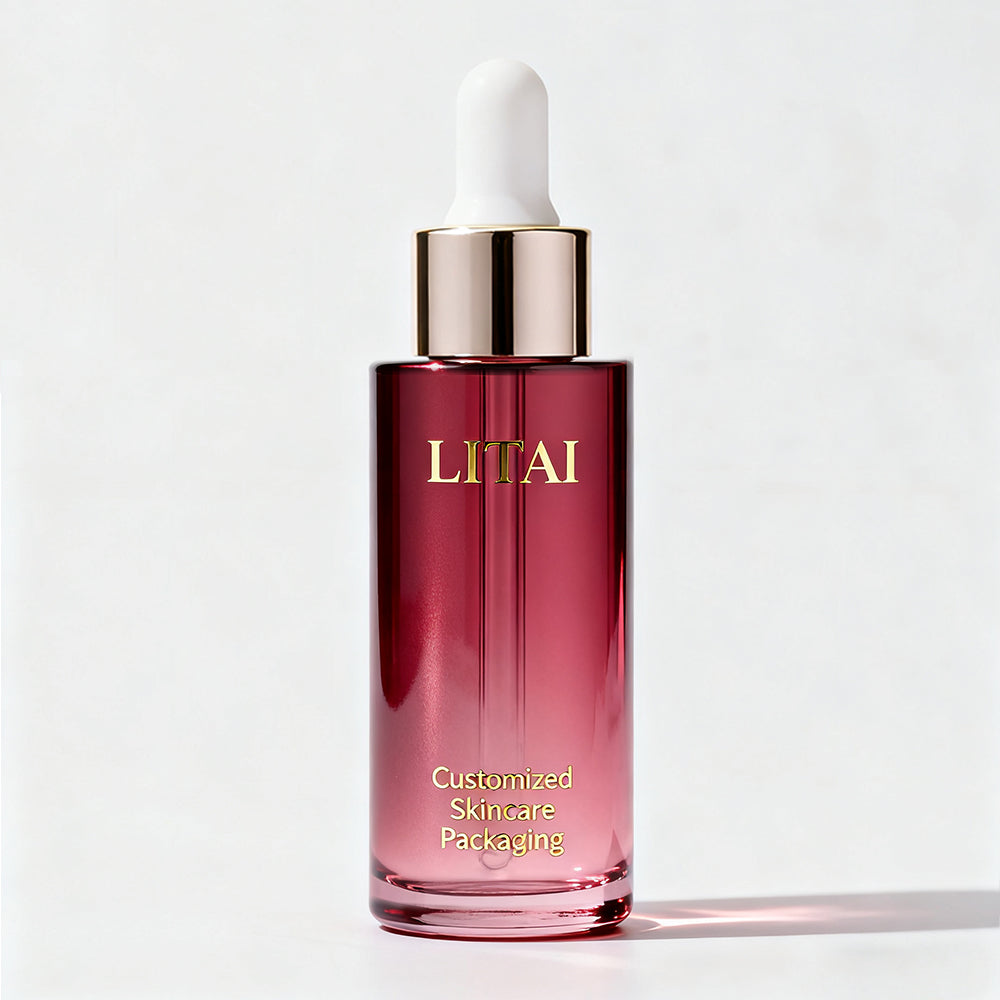 Luxury 30ml 40ml Gradient Color Serum Hair Oil Bottle Empty Cosmetic Bottle Packaging with Dropper