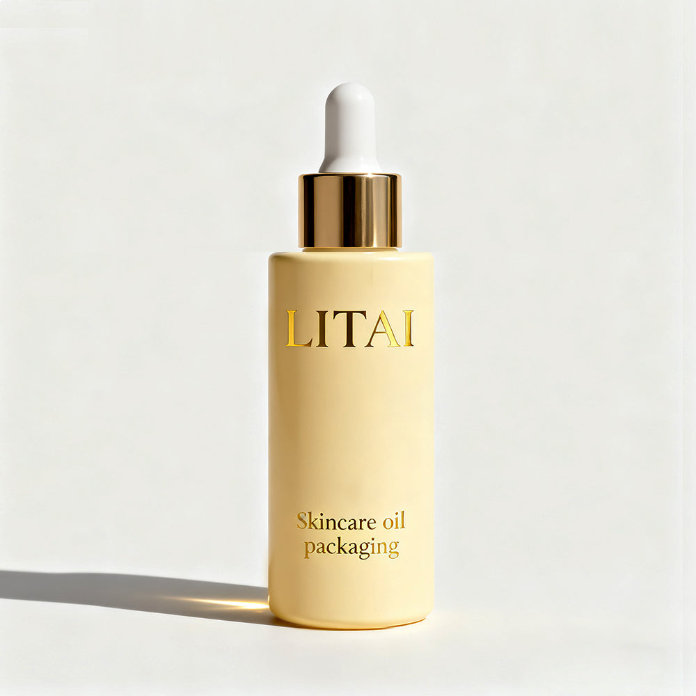 Customized Cosmetic Flat Shoulder Matte purple Glass Bottle With Dropper for Essential Oil Serum