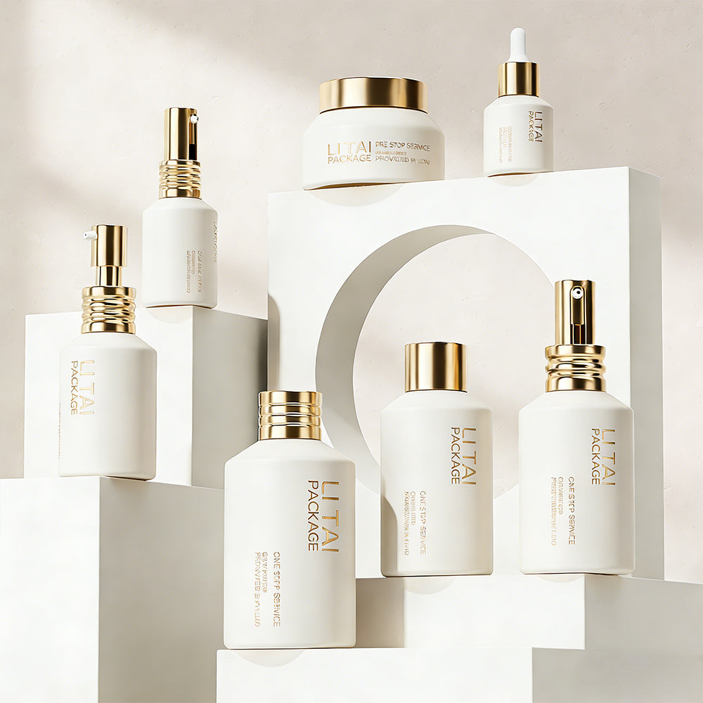 Luxury 100ml Empty Glass Cosmetic Packaging Bottles Jar 30ml 60ml Glass Dropper Set for Face Moisturizer Creams