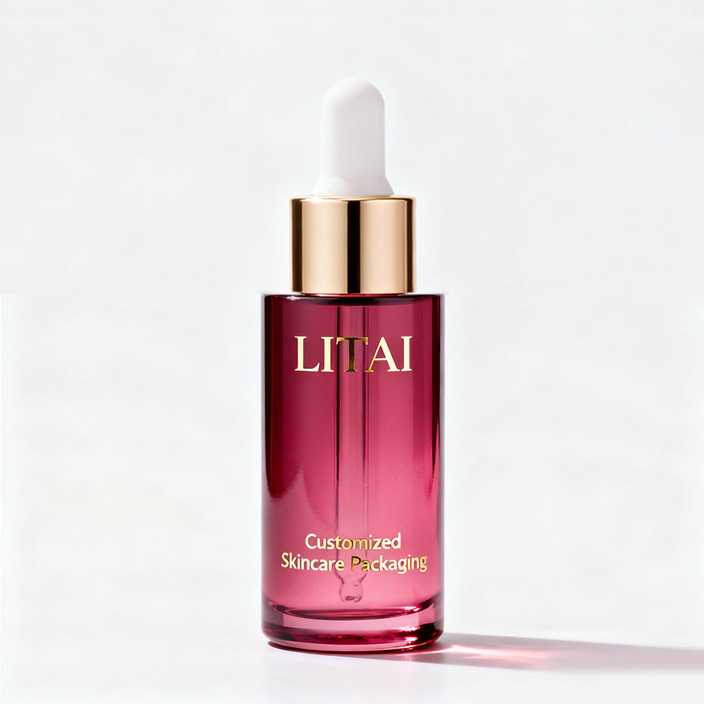 Luxury 30ml 40ml Gradient Color Serum Hair Oil Bottle Empty Cosmetic Bottle Packaging with Dropper