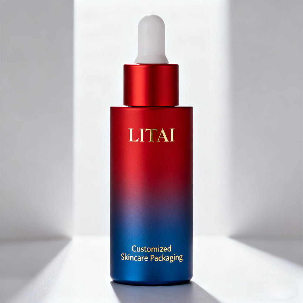 Luxury 20ml 30ml 50ml 100ml 1oz 2oz Gradient Color Glass Dropper Bottles for Skin Care Serum