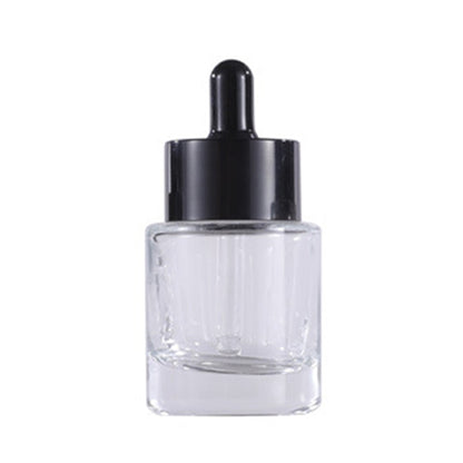 Custom 30 ml Flat Shoulder Frosted Glass Serum Dropper Bottle with Packaging Box