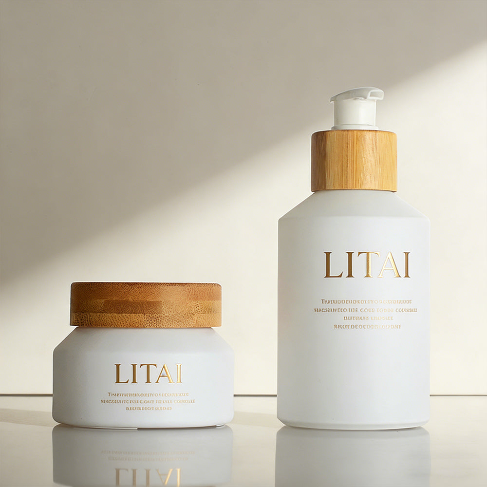 Luxury 100ml Empty Glass Cosmetic Packaging Bottles Jar 30ml 60ml Glass Dropper Set for Face Moisturizer Creams