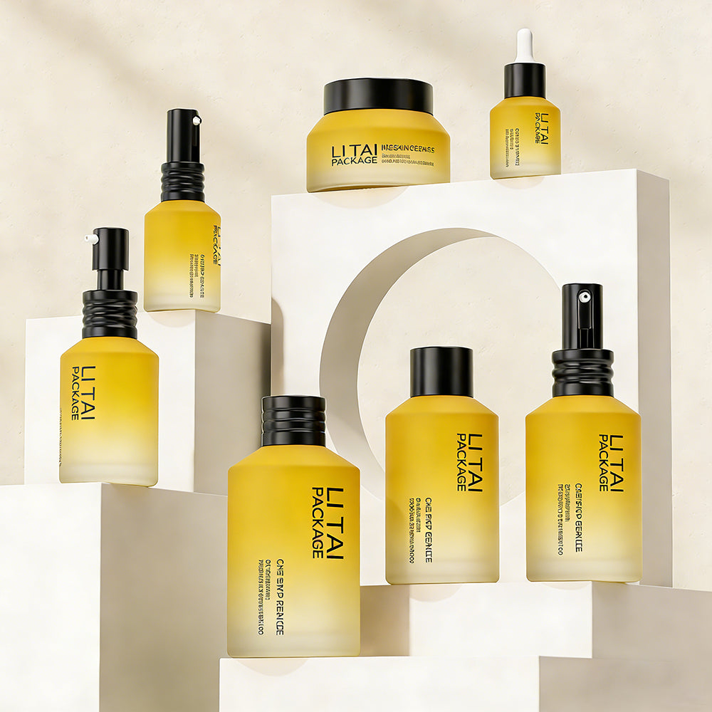 Frosted 15 30 60 100 120 ml 100g Cosmetic Glass Container Face Cream Lotion Pump Bottle and Jar Skincare Set Packaging