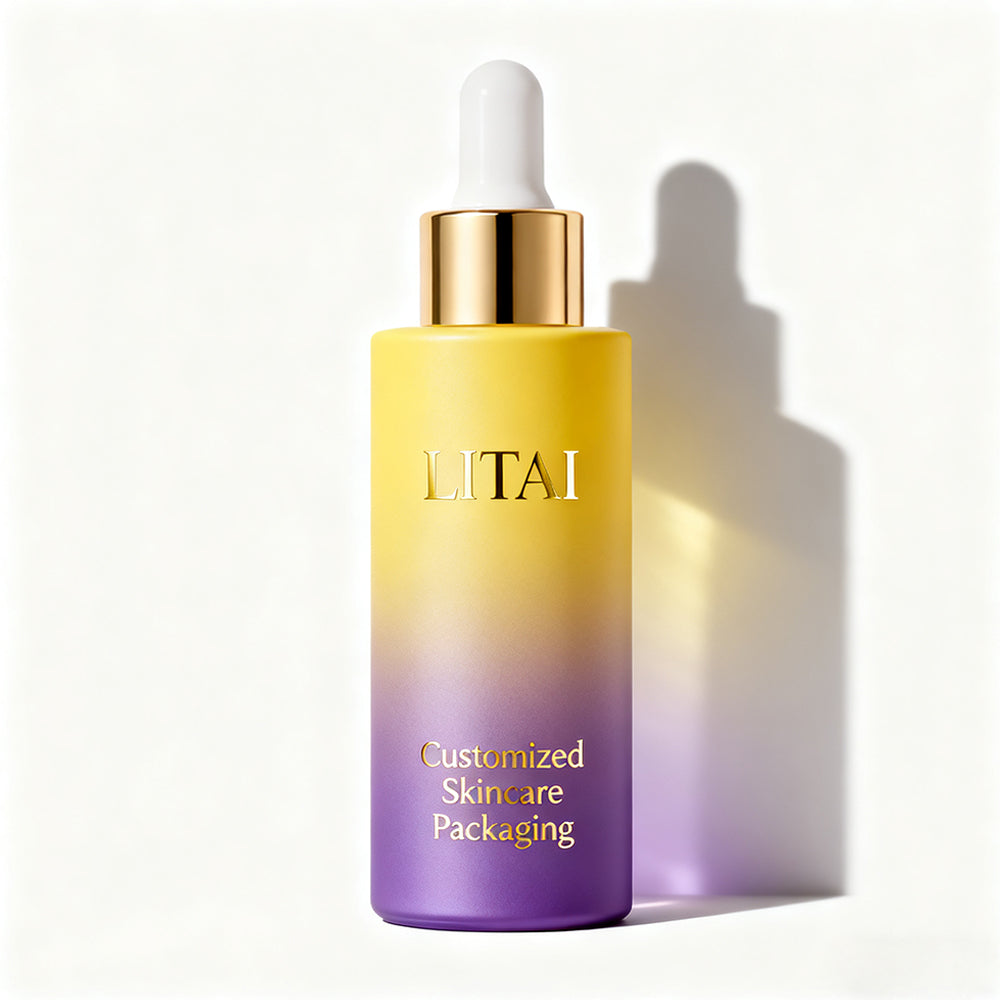 Luxury 20ml 30ml 50ml 100ml 1oz 2oz Gradient Color Glass Dropper Bottles for Skin Care Serum