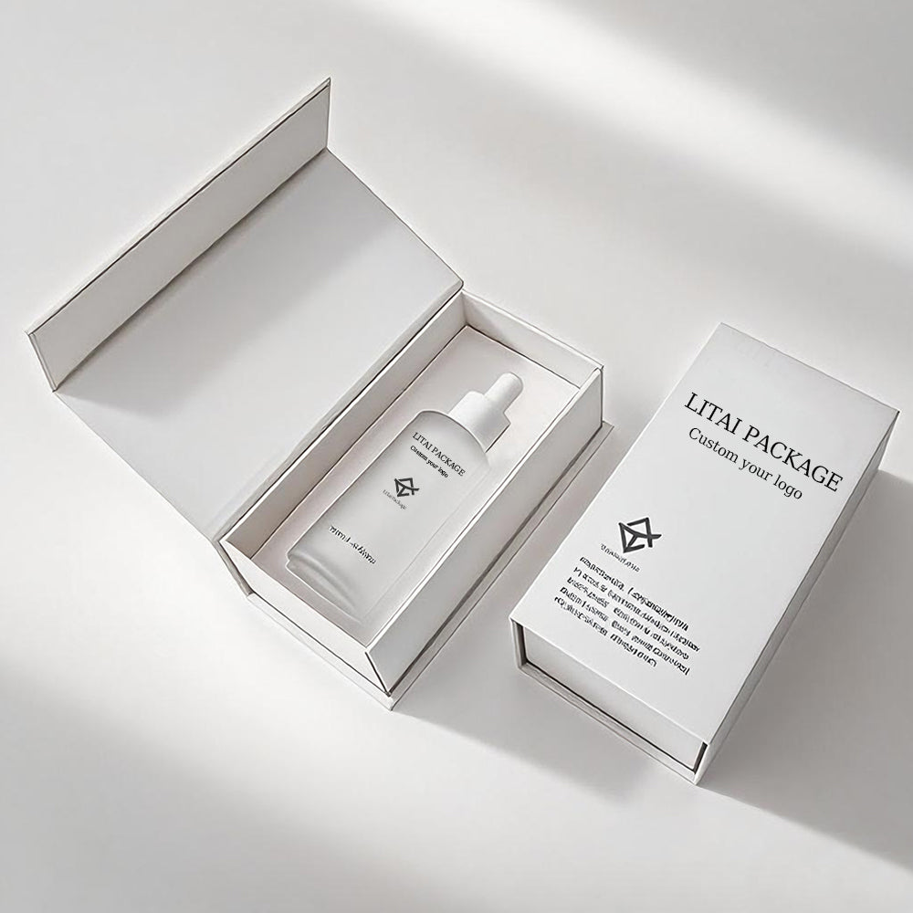 Custom Black Flat Shoulder 30ml 50ml 100ml Hair Oil Serum Skincare Frosted Glass Dropper Bottle with Packaging Gift Box