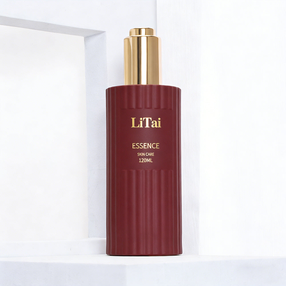 30ml 100ml Empty Wine Red Glass Serum Pump Bottle for Skincare Oil Face Cream Lotion