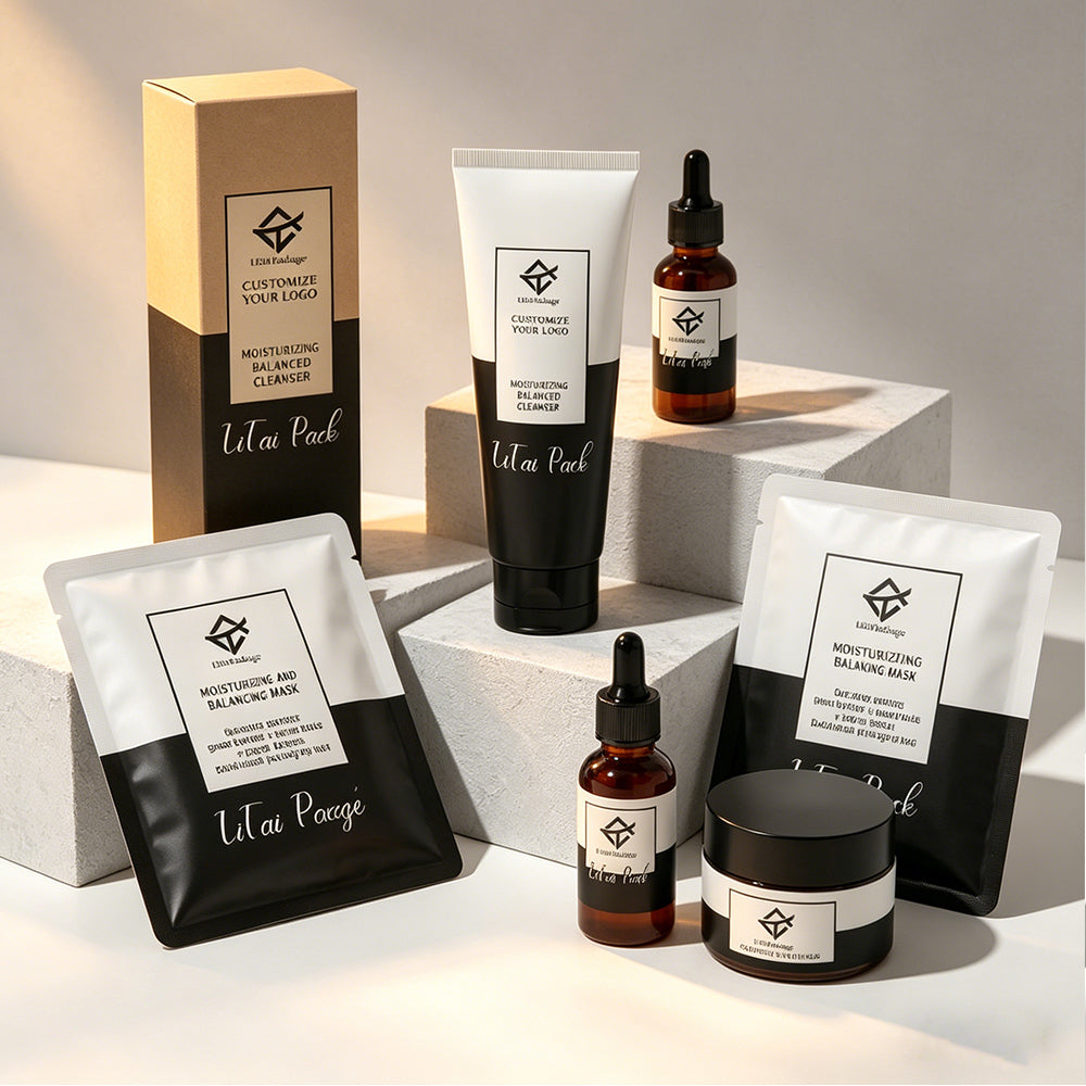 Empty Matte Glass Cosmetic Packaging Set Luxury Glass Cream Jar Custom Essential Oil Bottle