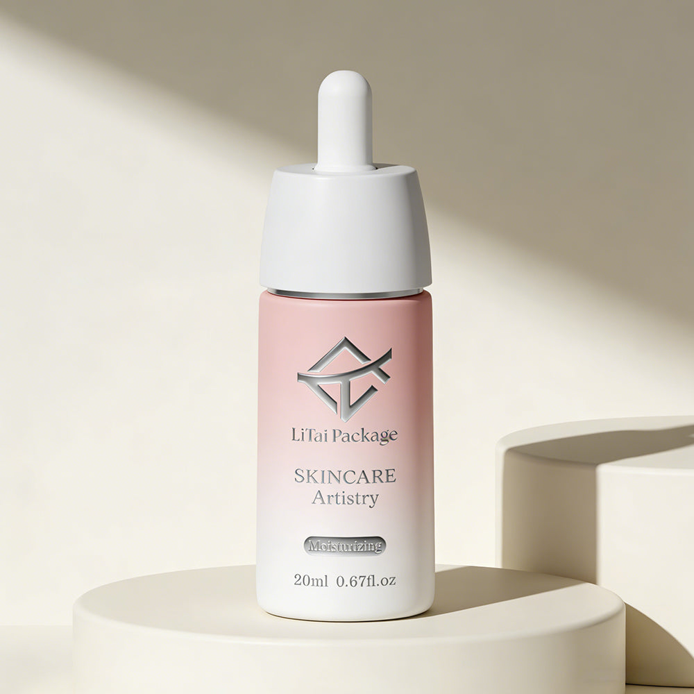 Factory Wholesale 20ml 15ml 10ml Empty Pink Frosted Glass Serum Dropper Bottle with Box